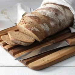 TeakHaus Edge Grain Bread Board | 16" X 11" X 0.55" -Knife Sets outlet store 04.1 essential 409 1