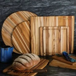 TeakHaus Edge Grain Bread Board | 16" X 11" X 0.55" -Knife Sets outlet store 04.5 essential 3