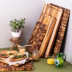 TeakHaus Edge Grain Carving Board + Juice Canal (Rectangle) | 14" X 10" X 1" -Knife Sets outlet store 08.0 scandi 1