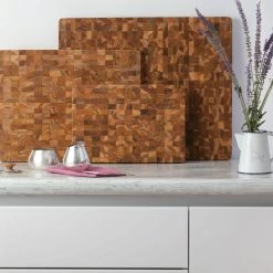 TeakHaus End Grain Cutting/Serving Board + Juice Canal (Rectangle) | 18" X 14" X 1" -Knife Sets outlet store 08.1 scandi