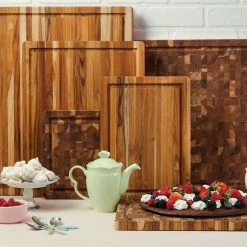 TeakHaus Edge Grain Carving Board + Juice Canal (Rectangle) | 14" X 10" X 1" -Knife Sets outlet store 08.7 scandi 2