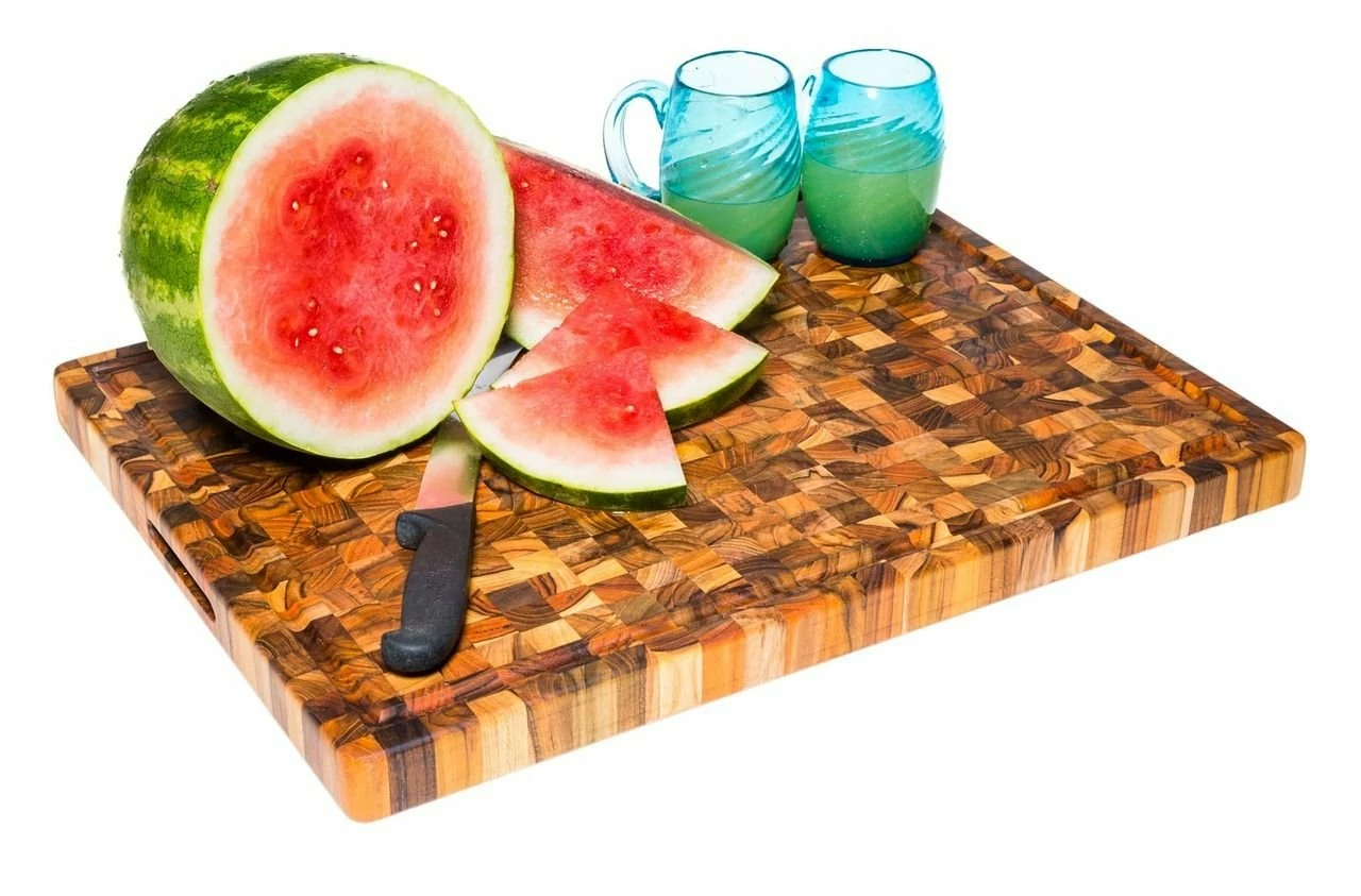 TeakHaus End Grain Carving Board W/Hand Grip + Juice Canal (Rectangle) | 24" X 18" X 1.5" 3 TeakHaus End Grain Carving Board W/Hand Grip + Juice Canal (Rectangle) | 24" X 18" X 1.5"