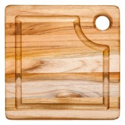 TeakHaus Edge Grain Marine Board W/Corner Hole + Juice Canal (Square) | 8" X 8" X 0.75" -Knife Sets outlet store 513 pt proteak marine cutting board with corner hole and juice canal edge grain 8x8 1