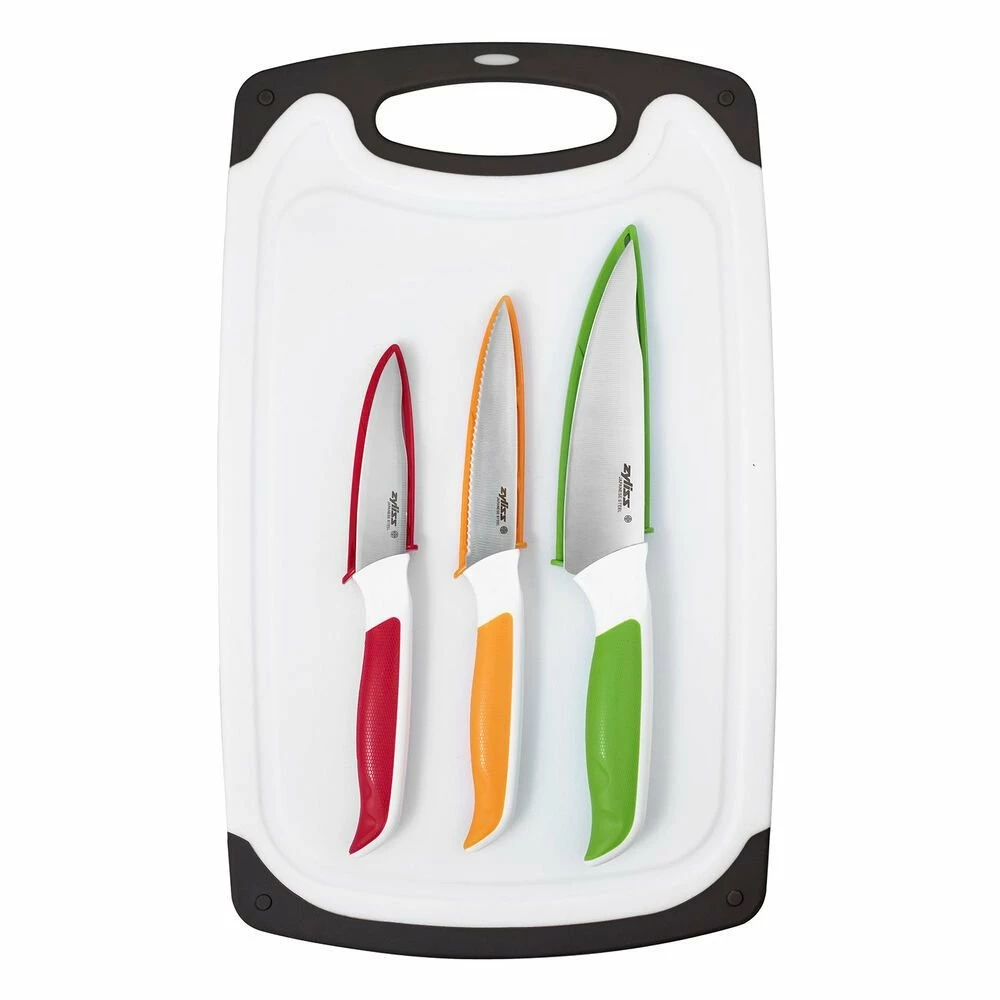 Zyliss Comfort Cutting Board & Knife Set 3 Zyliss Comfort Cutting Board & Knife Set