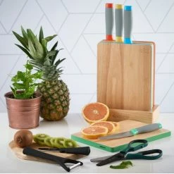 Viners Assure Color Coded Knife Block & Board Set -Knife Sets outlet store 71bxehnybqs. ac sl1500