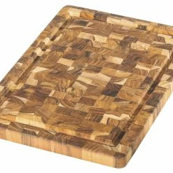 TeakHaus End Grain Cutting/Serving Board + Juice Canal (Rectangle) | 14" X 10" X 1"