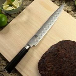 Shun Cutlery Shun Classic 9" Hollow Ground Slicing Knife 12 Shun Cutlery Shun Classic 9" Hollow Ground Slicing Knife -Knife Sets outlet store dm0720 taco lifestyle1