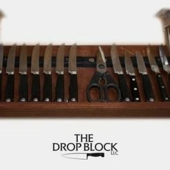 Drop Block Under Cabinet Knife Storage Rack - Small, Cherry -Knife Sets outlet store dropblockcherrywknives 1