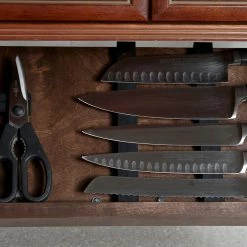 Drop Block Under Cabinet Knife Storage Rack - Small, Walnut -Knife Sets outlet store dropblockwalnut2knifestorage 1
