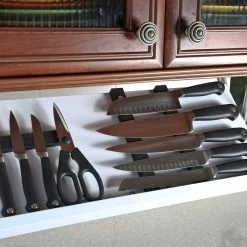 Drop Block Under Cabinet Knife Storage Rack - Large, White -Knife Sets outlet store dropblockwhiteknifestorageblock 75