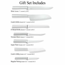 Rada Cutlery 8-Piece Essential Oak Block Set | Silver -Knife Sets outlet store essentail oak block gift set s58 features e 5000x