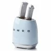 SMEG 7-Piece Knife Block Set | Pastel Blue