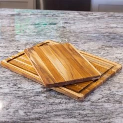 TeakHaus Edge Grain Essential Cutting Boards (Set Of 2) | 18" X 14" & 14" X 10" -Knife Sets outlet store gift guide images smaller 0063 gift guides 2022 2575 copy