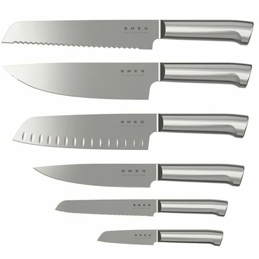 Assorted SMEG 7Piece Knife Block Set Black styles adds a stylistic touch