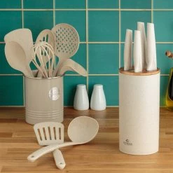 Viners Organic Natural Knife Block Set | 6-Piece -Knife Sets outlet store live cream