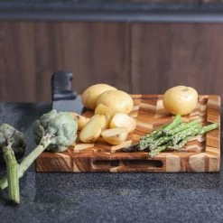 TeakHaus Herringbone End-Grain Cutting/Serving Board (Rectangle) | 14" X 10" X .9" -Knife Sets outlet store qio0 bvs