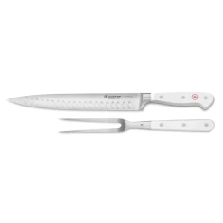 Wusthof Cutlery Wusthof Classic White 2-Piece Carving Set | Hollow Edge