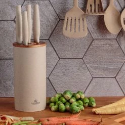 Viners Organic Natural Knife Block Set | 6-Piece -Knife Sets outlet store viners organic utensils christmas 2