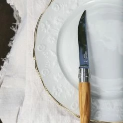 Opinel Olive Wood Handle Set Of 4 Steak Knives -Knife Sets outlet store wood handle set of 4 steak knives olive